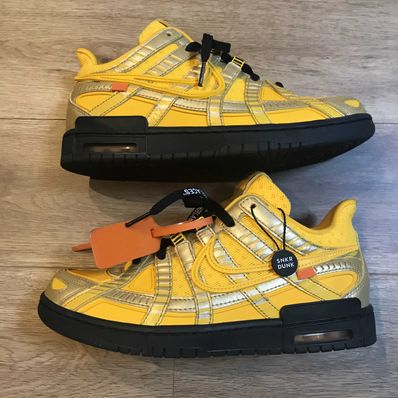 Off-White × Nike Air Rubber Dunk "University Gold"
