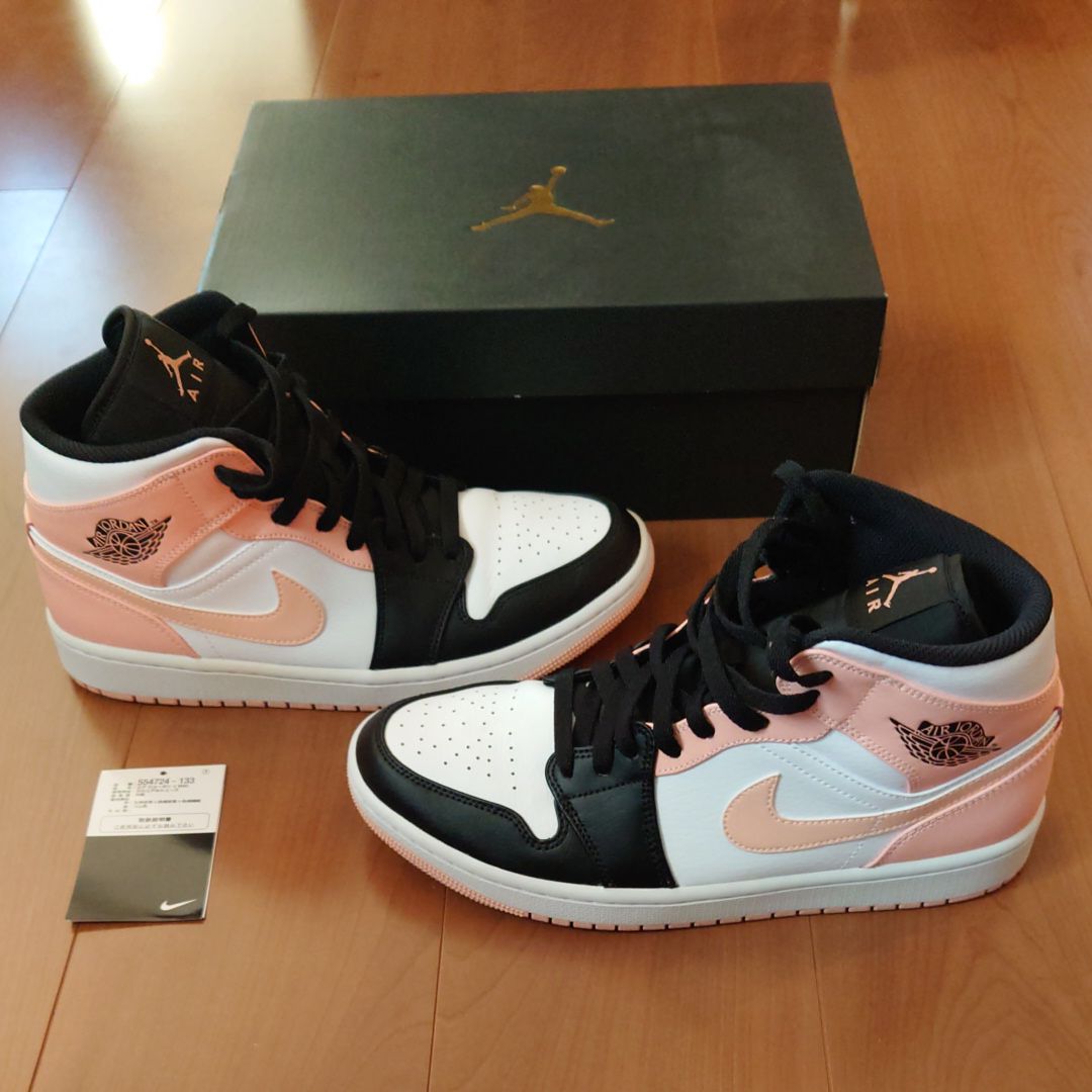 NIKE AIR JORDAN 1 MID "WHITE/BLACK/CRIMSON TINT"