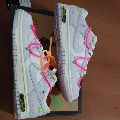 Off-White × Nike Dunk Low "Sail/Neutral Gray/Hyper Pink"