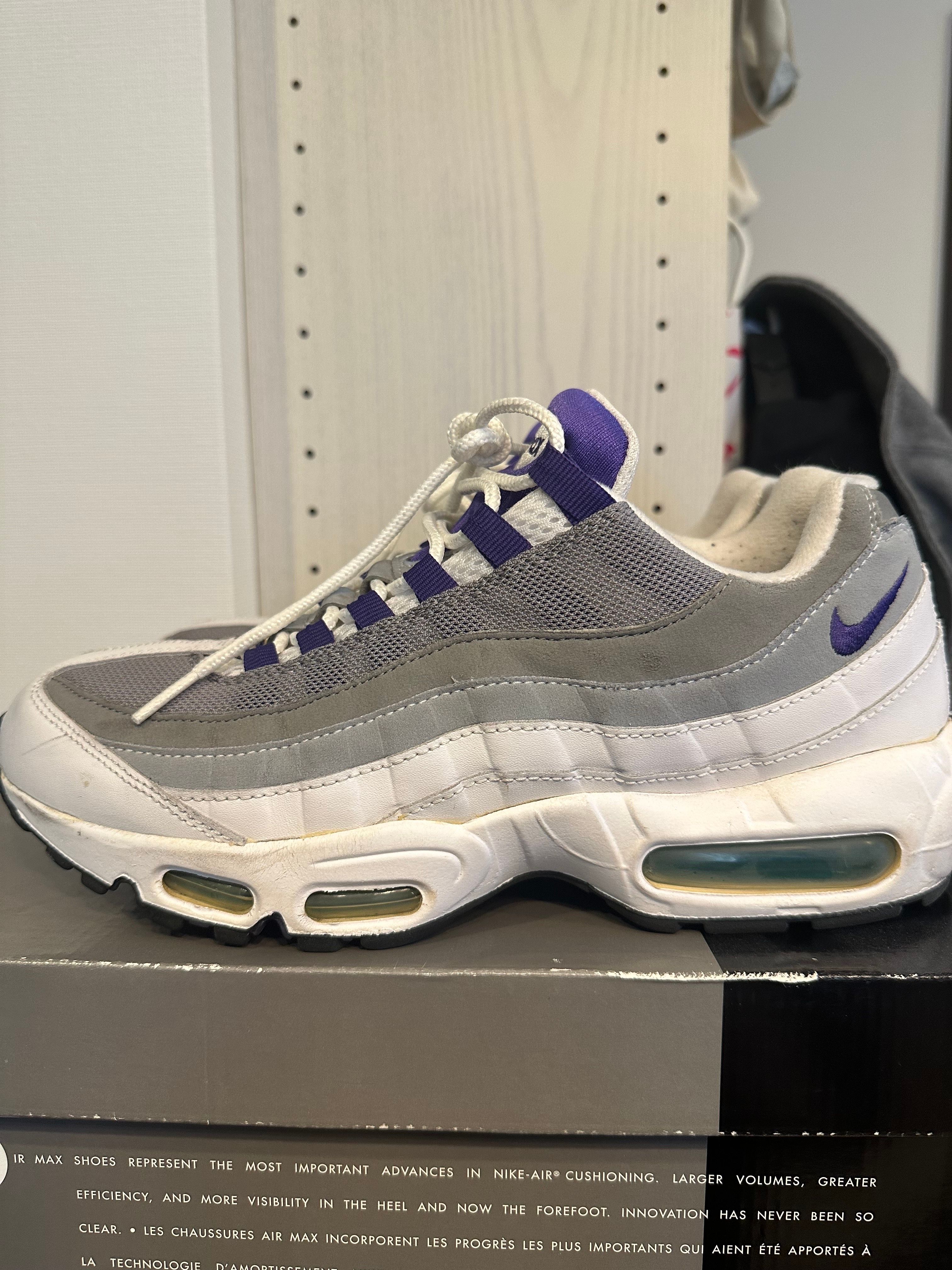 Nike Air Max 95 Original "White/Court Purple/Emerald Green/Wolf Grey" (2015)