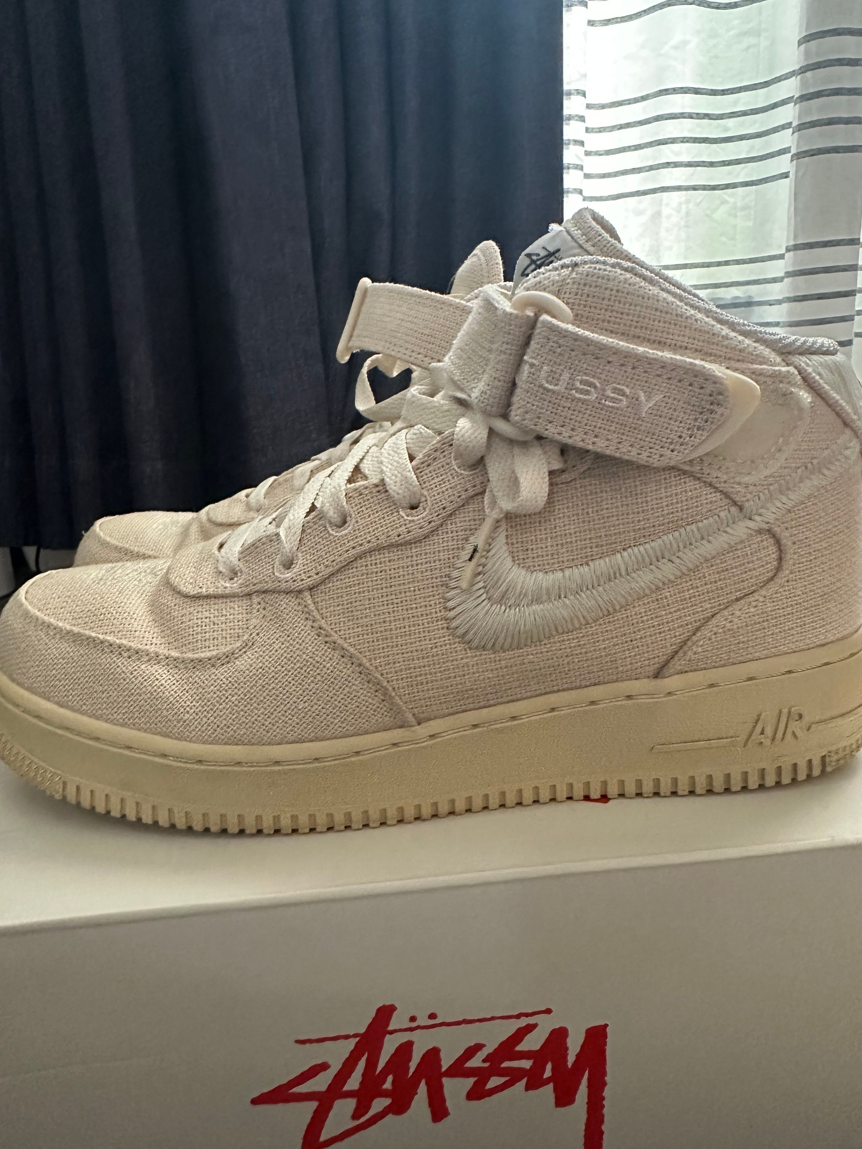 Stussy × Nike Air Force 1 Mid "Fossil Stone"