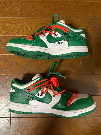 Off-White × Nike Dunk Low "White/Pine Green"