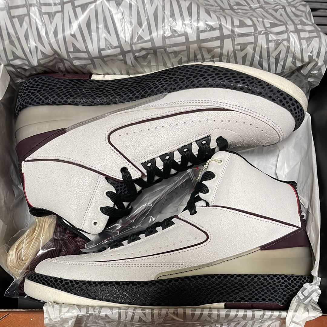 A Ma Maniere × Nike Air Jordan 2 "Airness/Sail and Burgundy"
