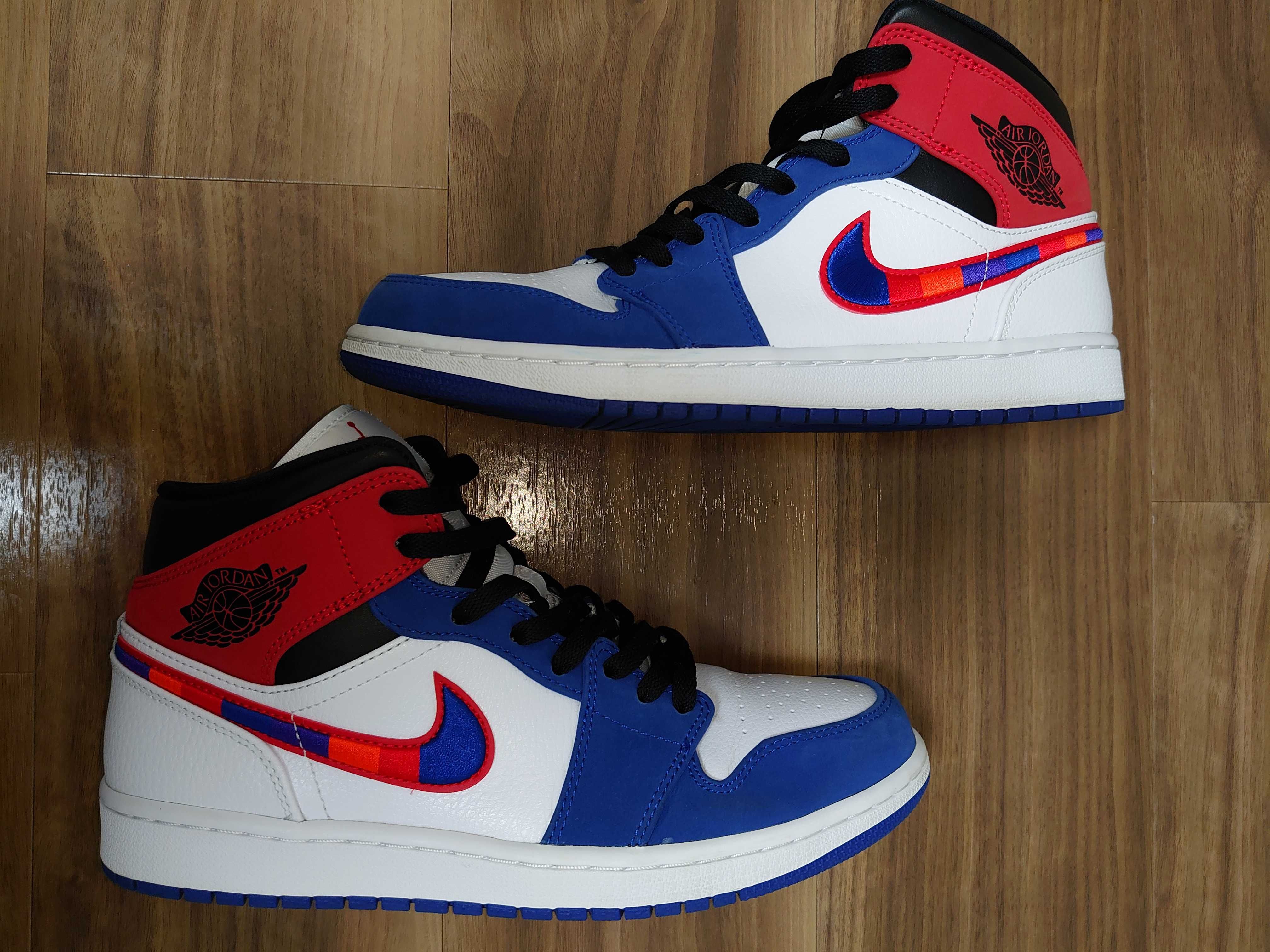 NIKE AIR JORDAN 1 MID "WHITE/BLUE/RED"