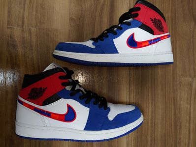 NIKE AIR JORDAN 1 MID "WHITE/BLUE/RED"