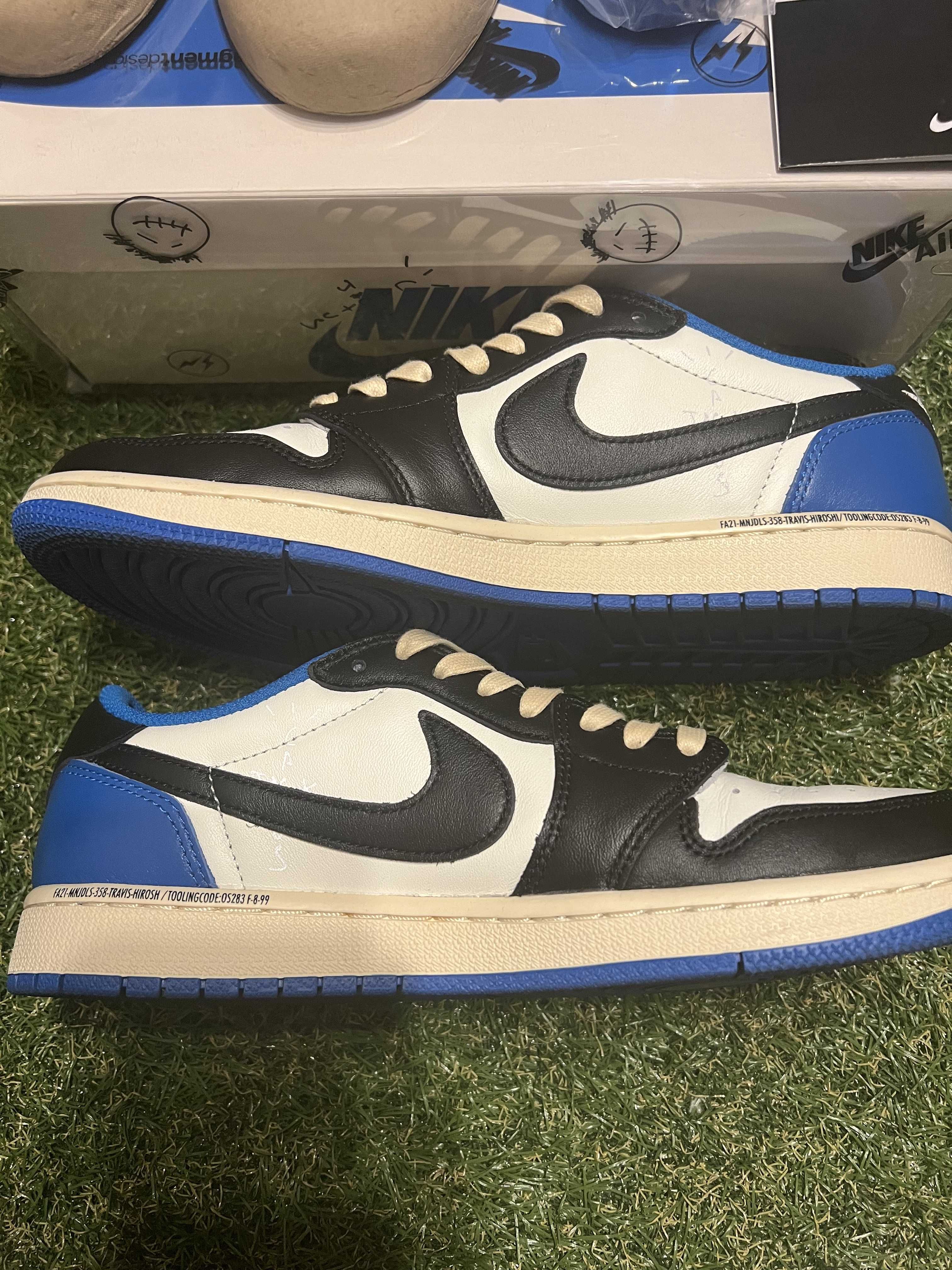 Travis Scott × fragment design × Nike Air Jordan 1 Low OG SP "Military Blue"