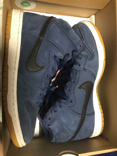 Nike SB Dunk High Orange Label "Obsidian/Black Light Gum Brown"