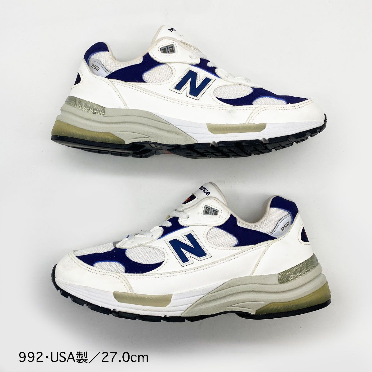 New Balance 992 Made in USA "White Navy"