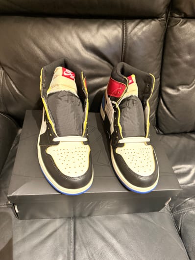 fragment design × UNION × Nike Air Jordan 1 High OG "Black/Varsity Red"