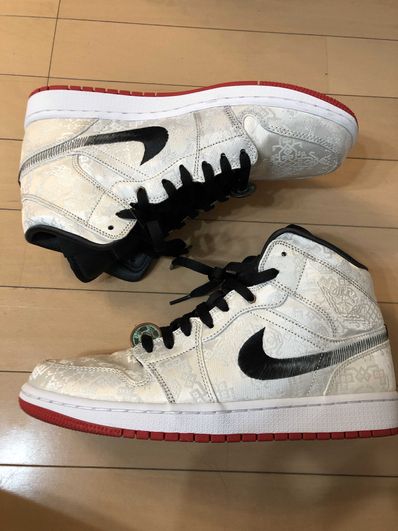 CLOT × Nike Air Jordan 1 Mid SE Fearless "White/Black/Red"