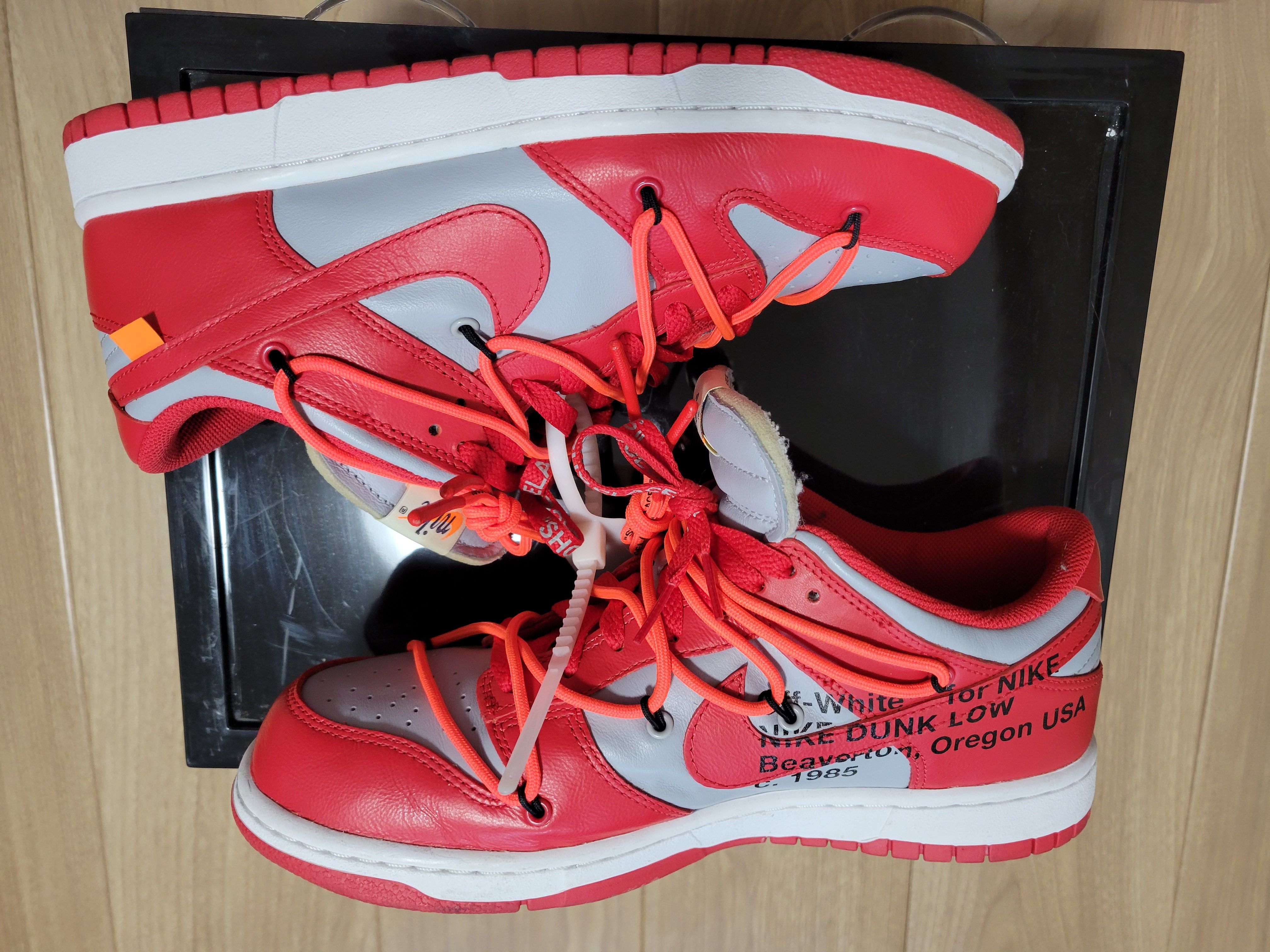 Off-White × Nike Dunk Low "University Red/Wolf Grey"