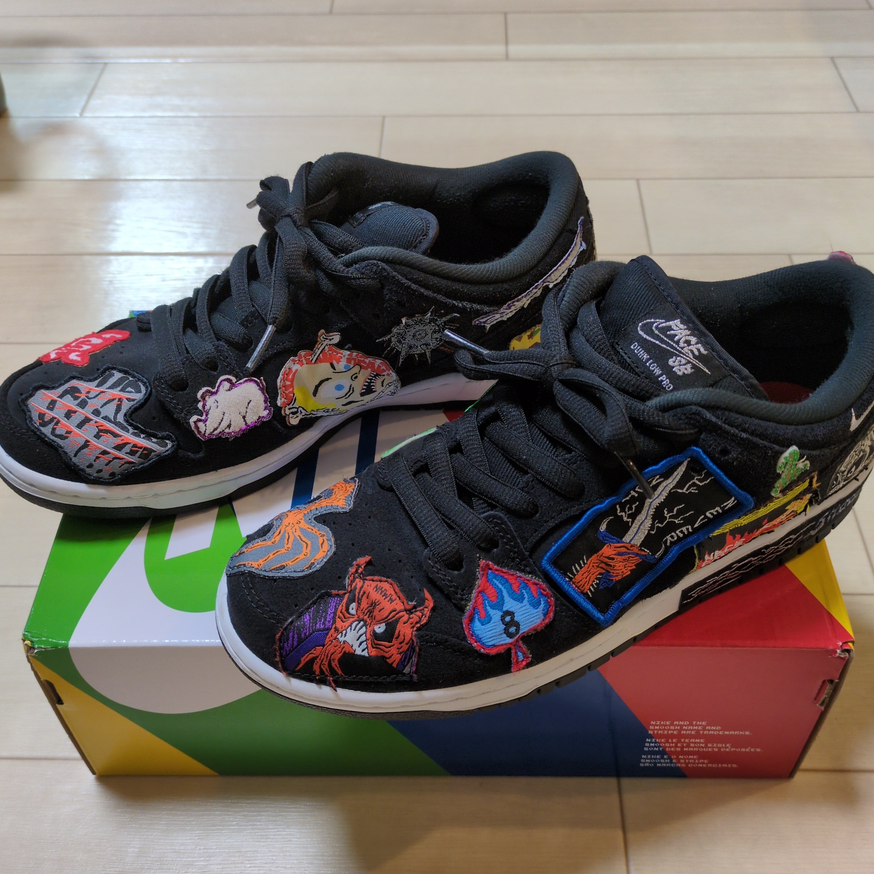 Neck face × Nike SB Dunk Low "Black/White/Multi Color"