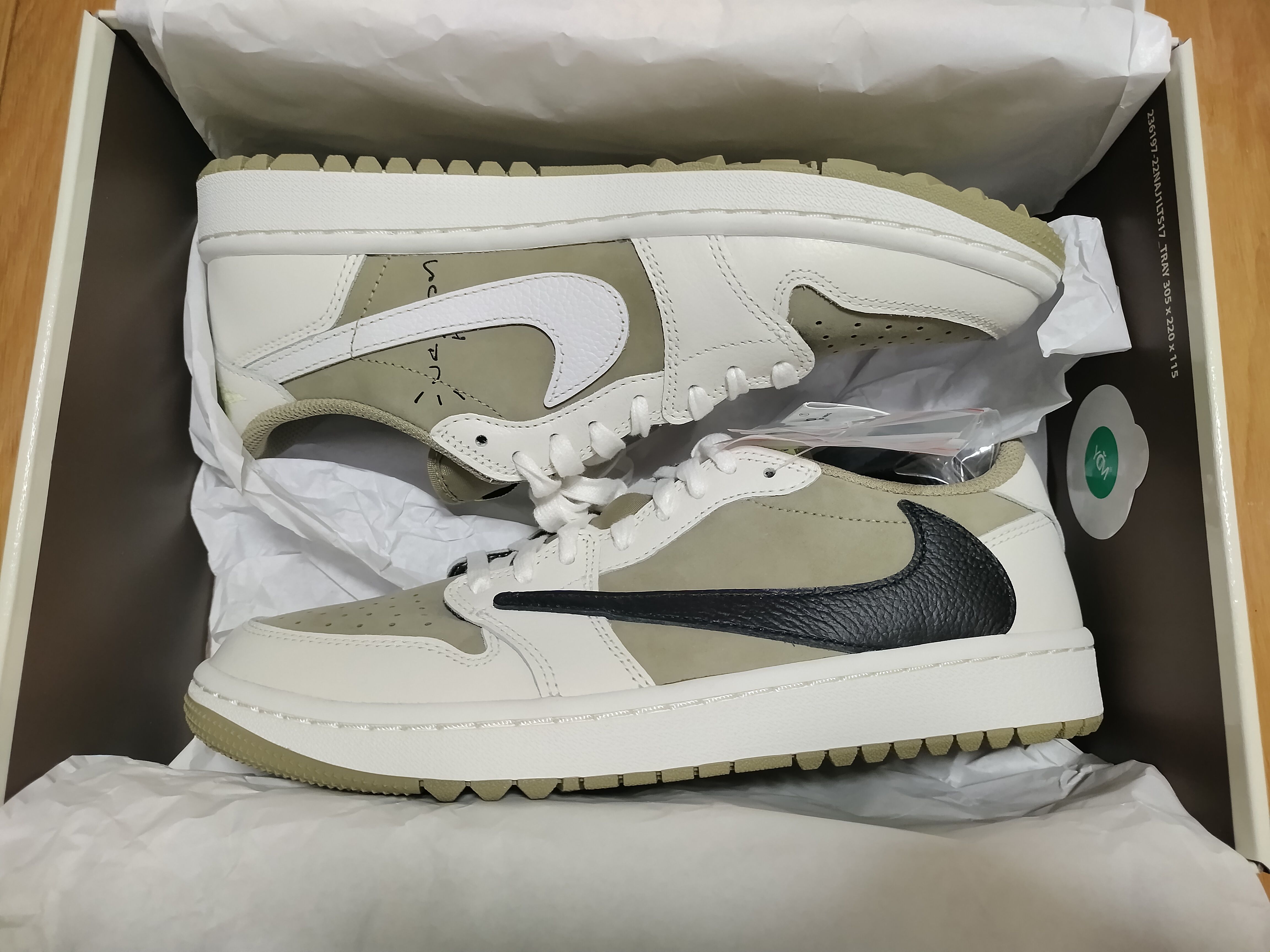 Travis Scott × Nike Air Jordan 1 Low Golf NRG "Neutral Olive"