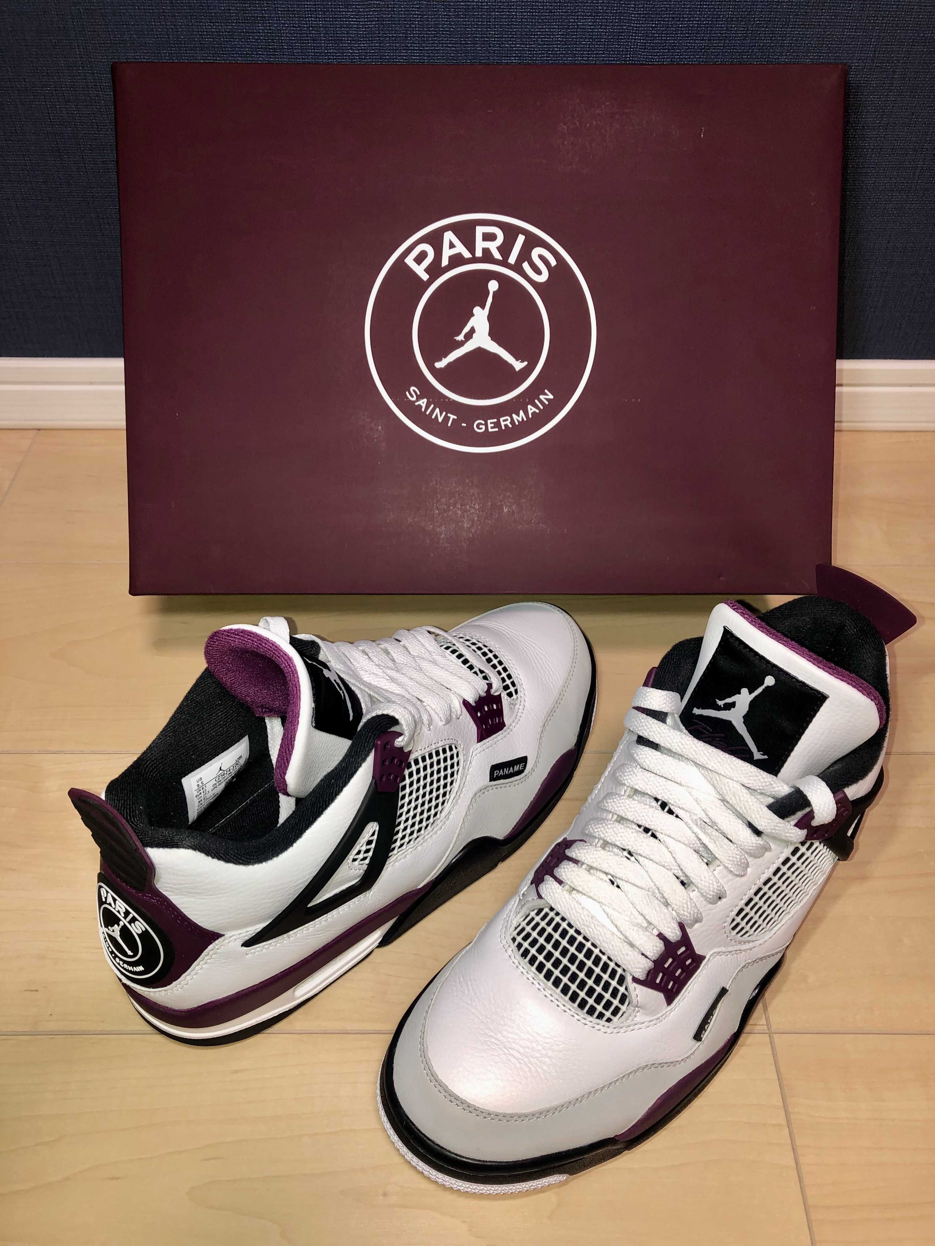Paris Saint Germain ×Nike Air Jordan 4 Retro "White/Bordeaux/Neutral Gray"