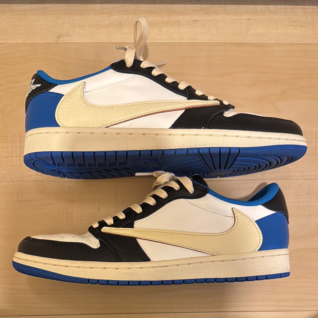 Travis Scott × fragment design × Nike Air Jordan 1 Low OG SP "Military Blue"