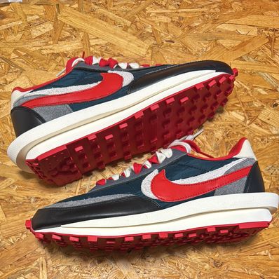 UNDERCOVER × sacai × Nike LD Waffle "Midnight Spruce/Pale Ivory-Dark Grey-University Red"