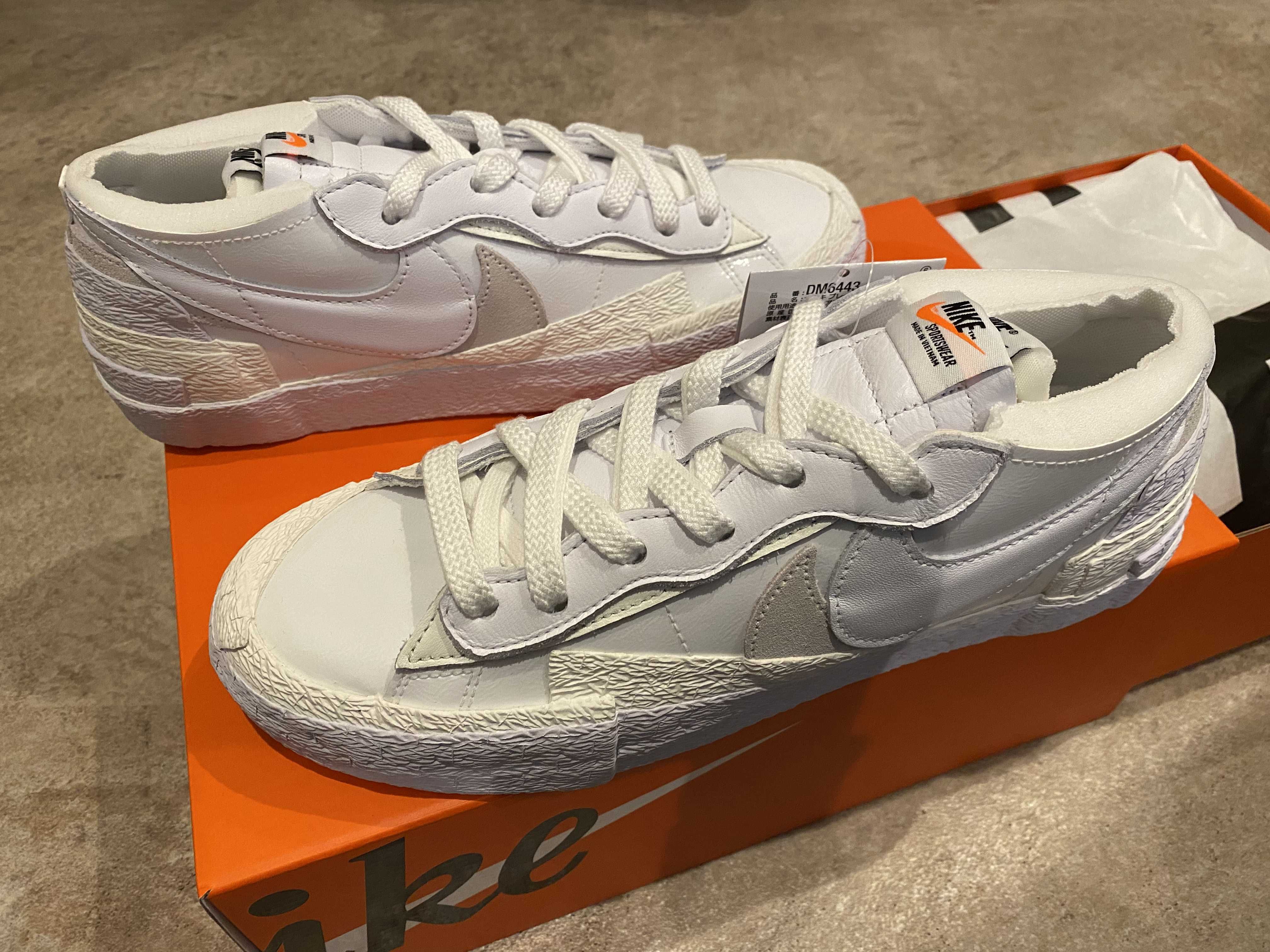 sacai × Nike Blazer Low "White Patent Leather"