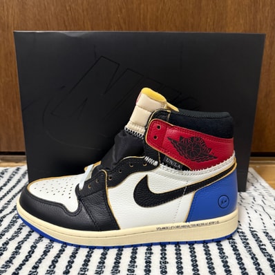 fragment design × UNION × Nike Air Jordan 1 High OG "Black/Varsity Red"