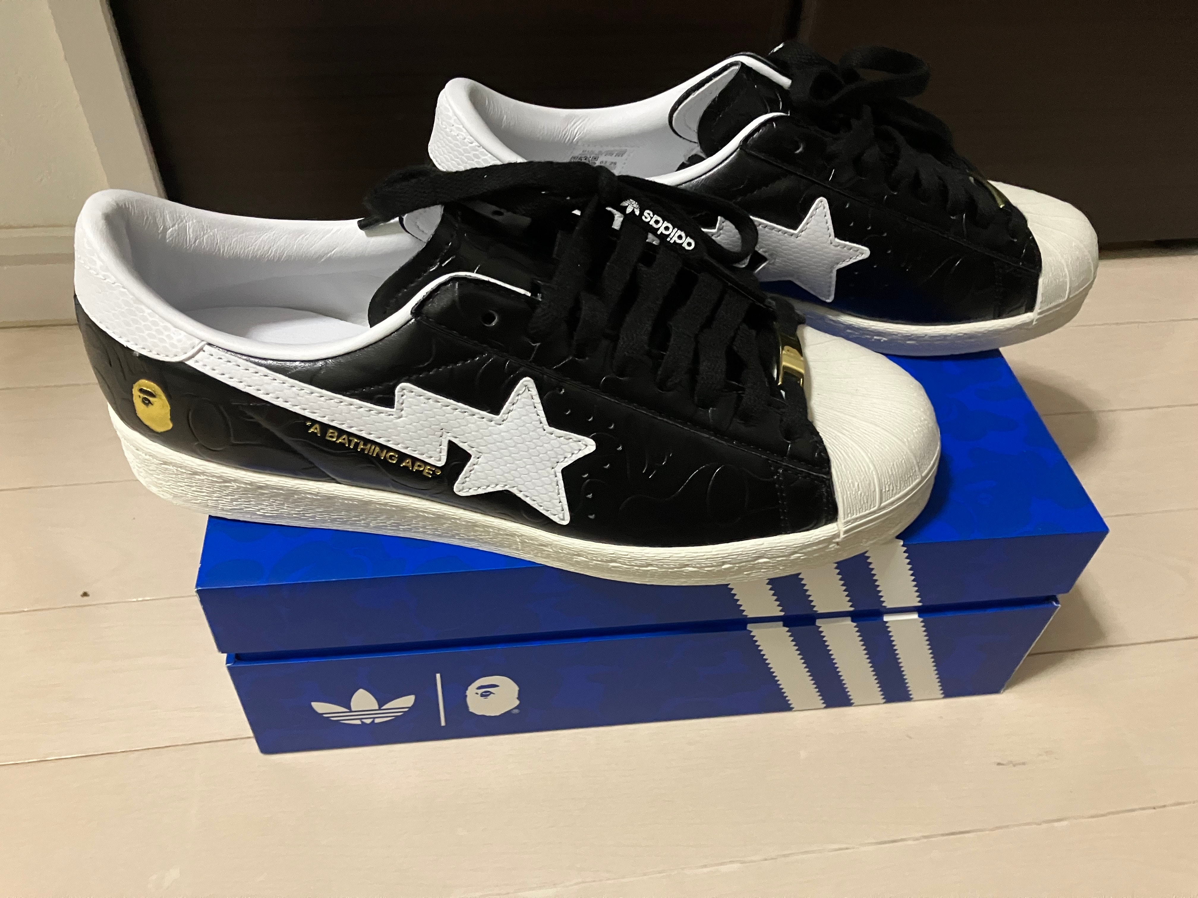 atmos × A BATHING APE × adidas SuperstarR 5 "Core Black/Footwear White/Off White"