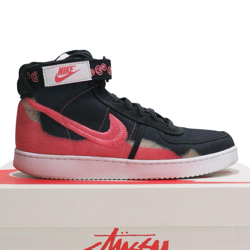 NOMA t.d. × Stussy × Nike Vandal High SP "Black/Sea Coral/White"