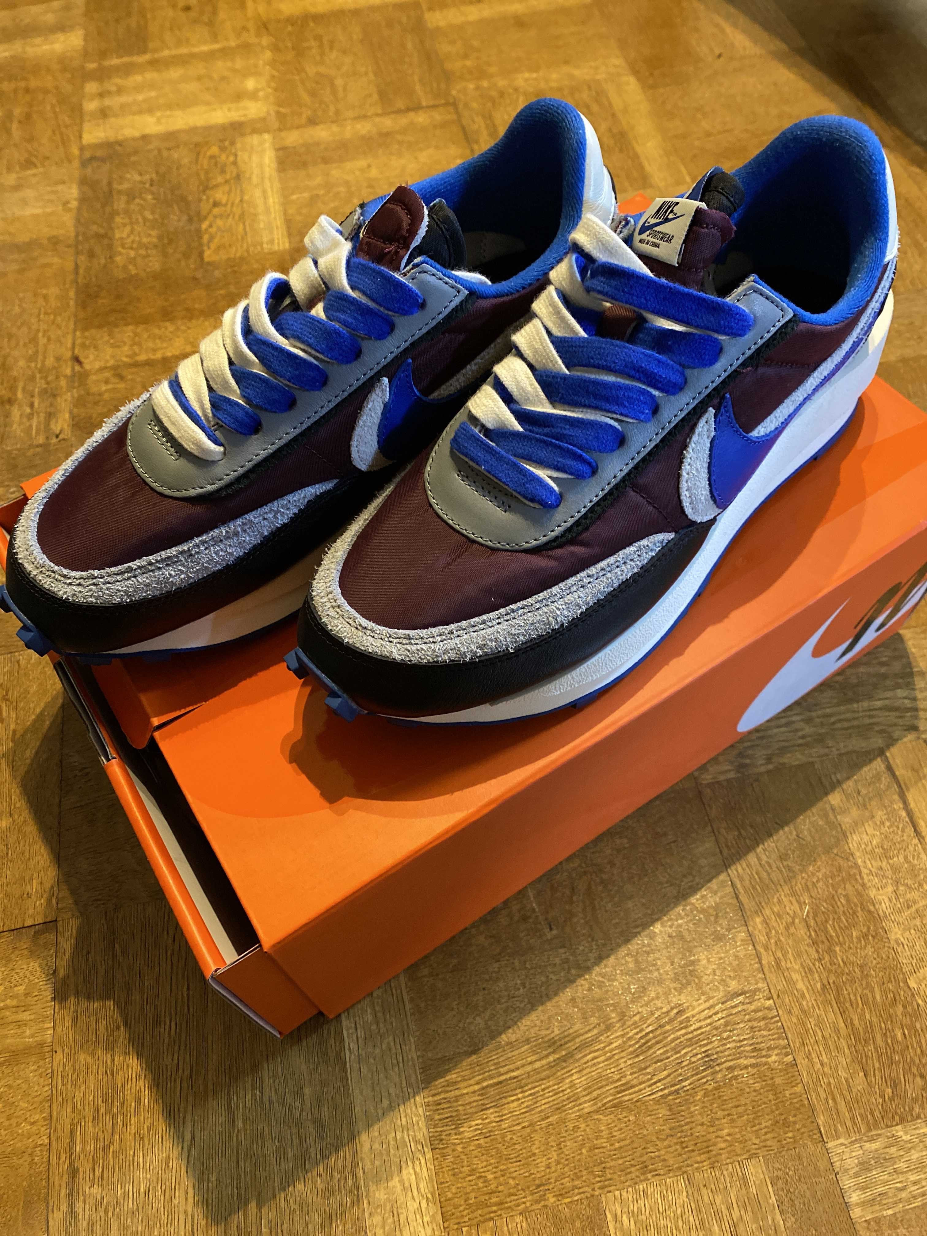 UNDERCOVER × sacai × Nike LD Waffle "Night Maroon/Pale Ivory-Ground Grey-Team Royal"