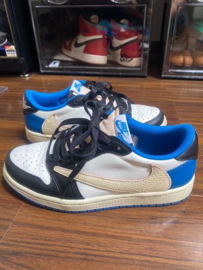 Travis Scott × fragment design × Nike Air Jordan 1 Low OG SP "Military Blue"