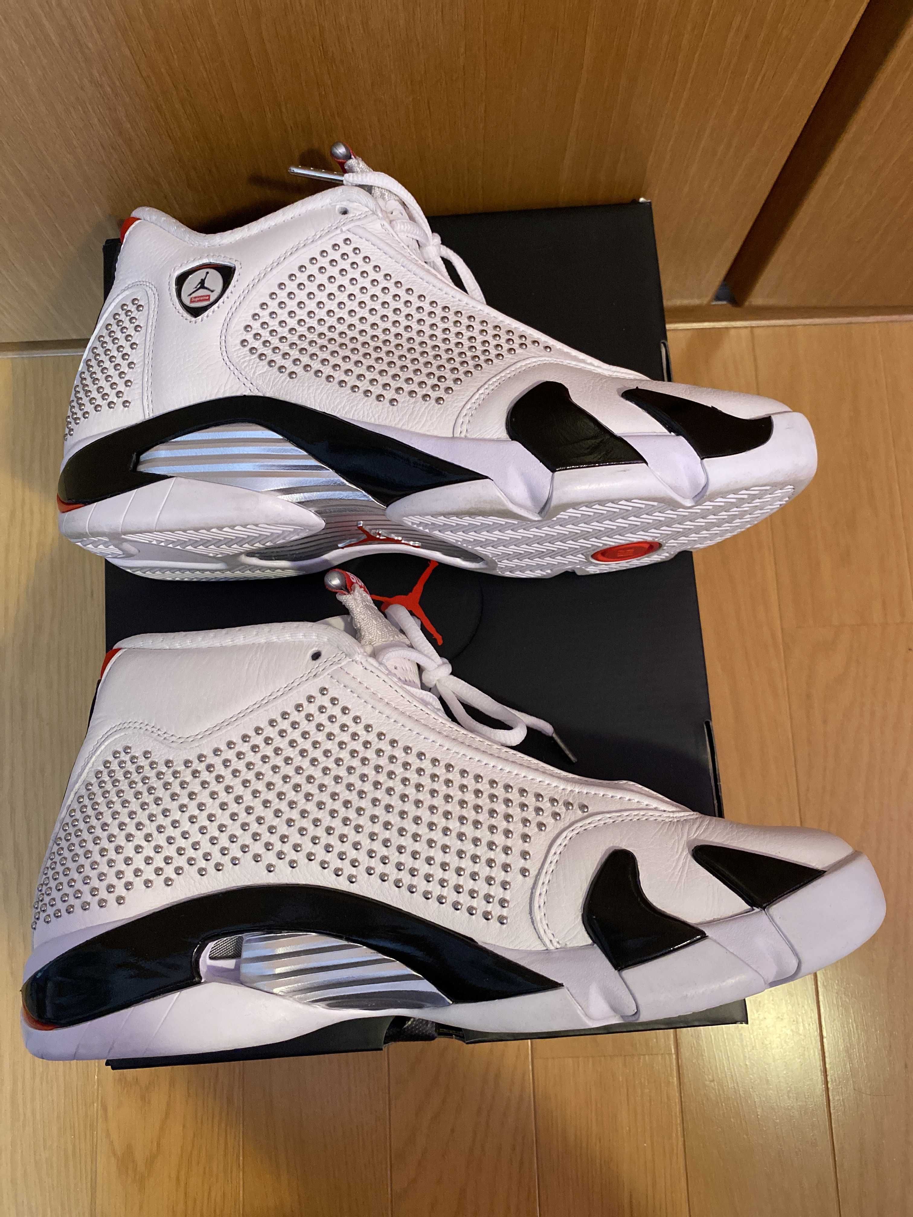 Supreme × Nike Air Jordan 14 Retro "White/University Red"