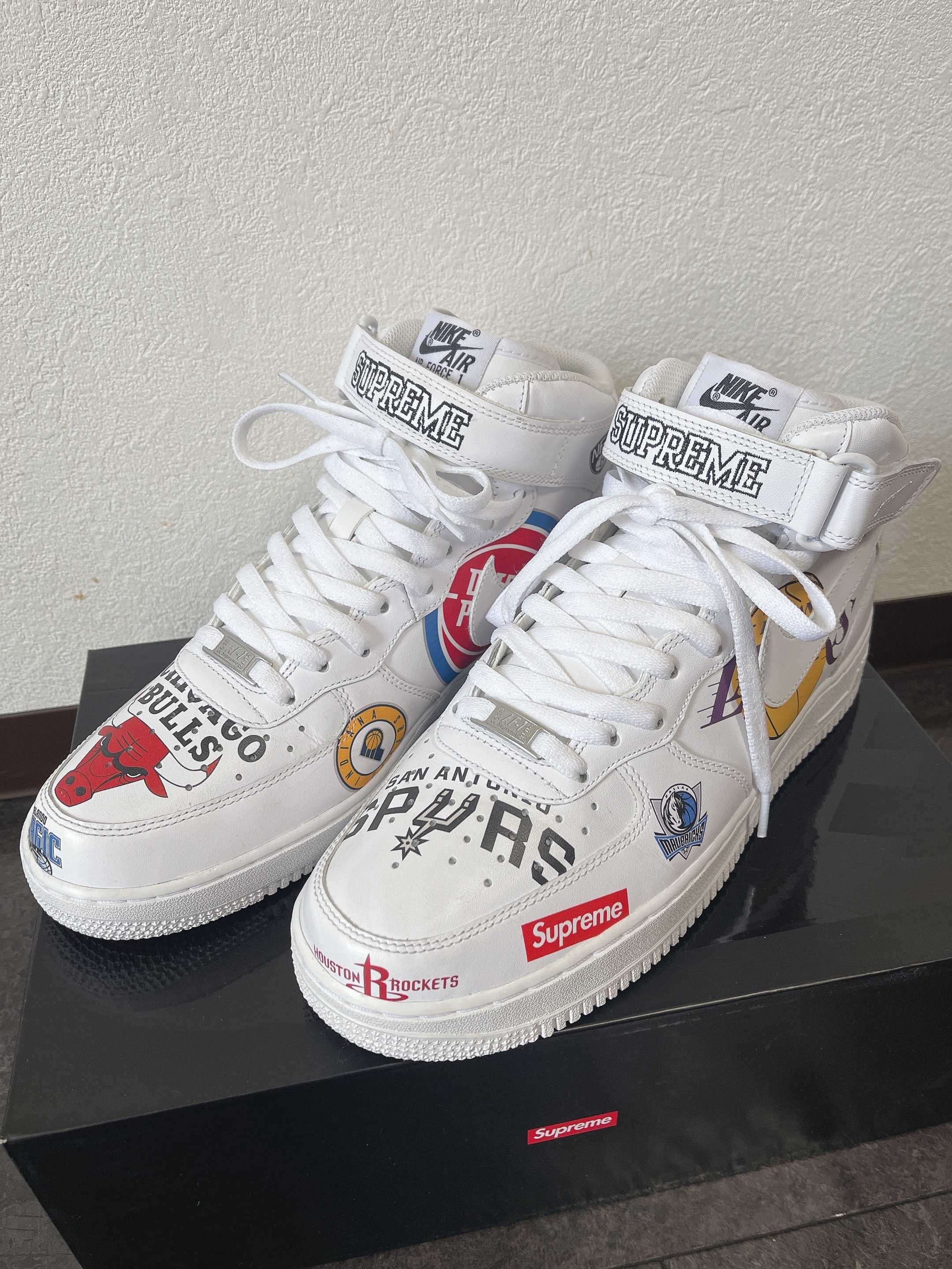 Supreme × NBA × Nike Air Force 1 Mid '07 "White"