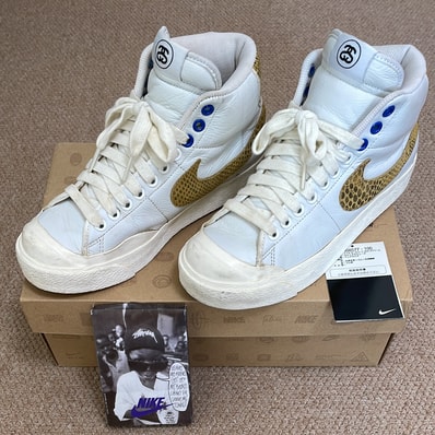 Stussy × Nike All Court Mid "White/Gold"