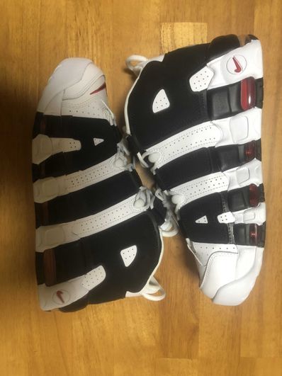 NIKE AIR MORE UPTEMPO "WHITE/BLACK/UNIVERSITY RED"(2020)