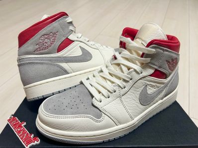 SNS×NIKE AIR JORDAN 1 MID "GREY/RED"