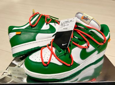 Off-White × Nike Dunk Low "White/Pine Green"