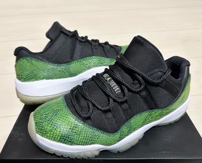 NIKE AIR JORDAN 11 RETRO LOW GREEN SNAKESKIN