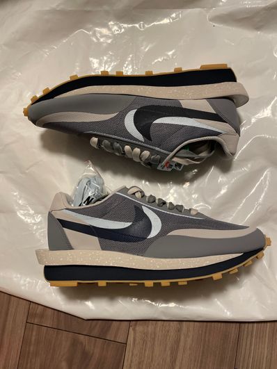 CLOT × Sacai × Nike LD Waffle "Grey Obsidian/Cool Grey"