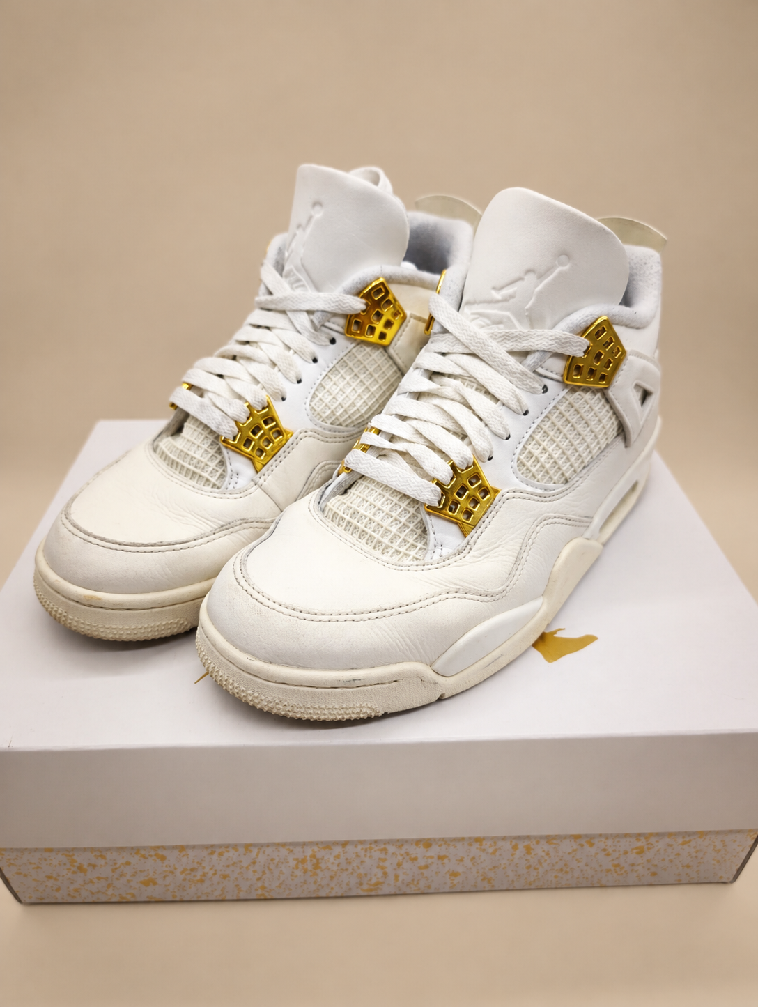 Nike Women's Air Jordan 4 Retro "White & Gold"