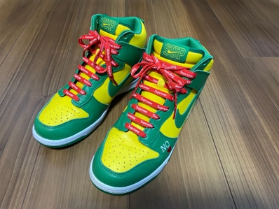 Supreme × Nike SB Dunk High By Any Means "Brazil"