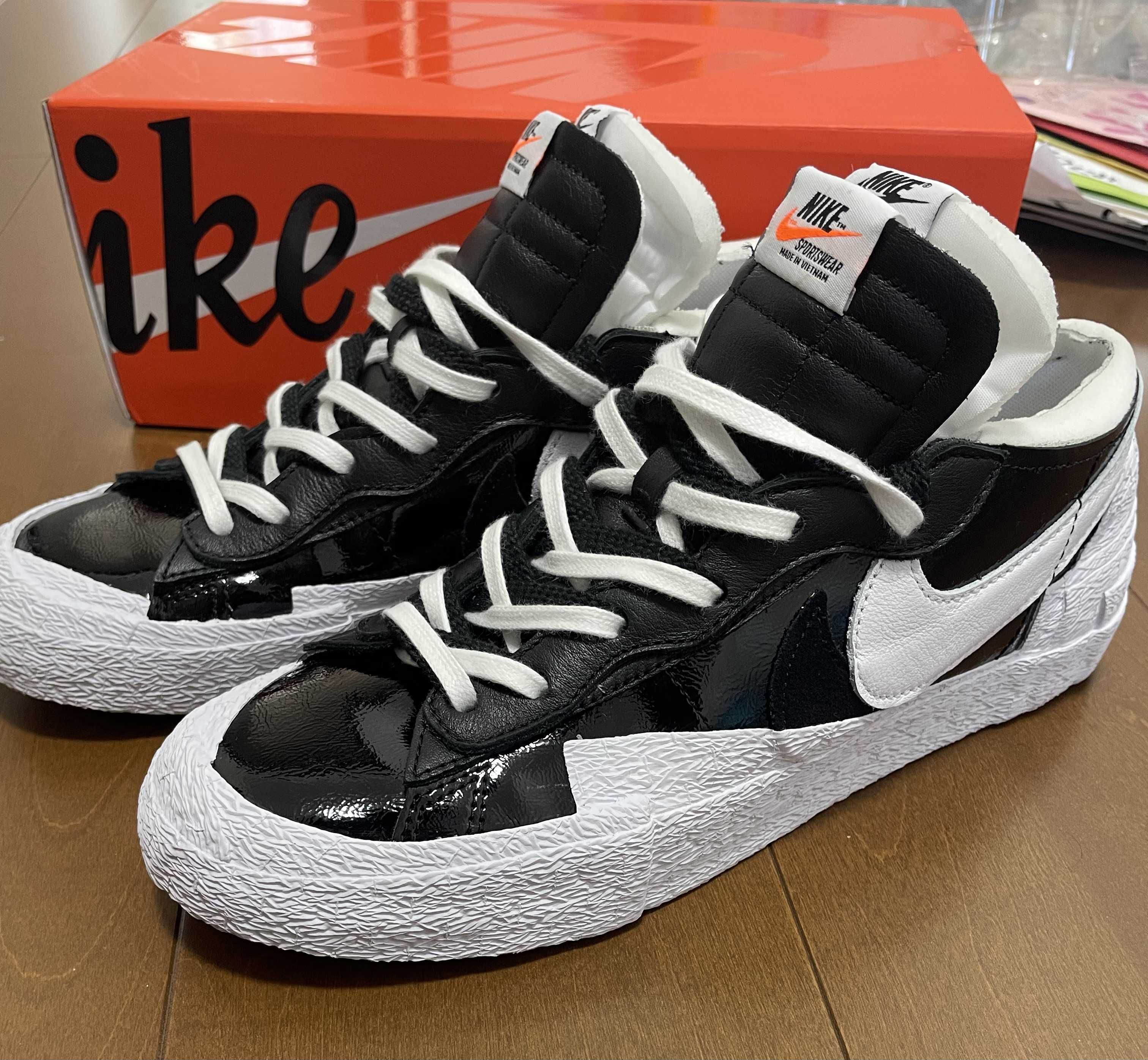 sacai × Nike Blazer Low "Black Patent Leather"