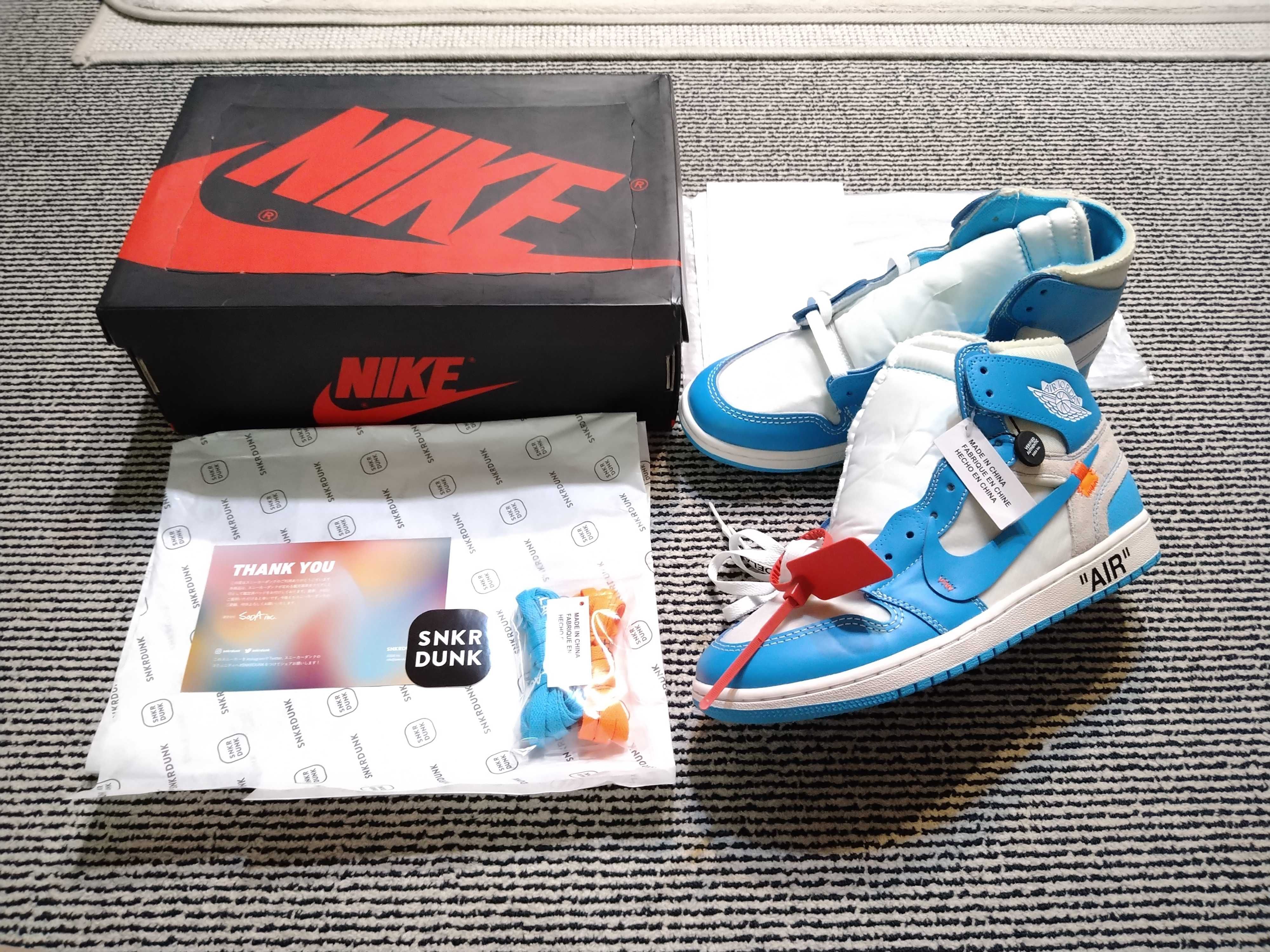 Off-White × Nike Air Jordan 1 High UNC "White/Dark Powder Blue"