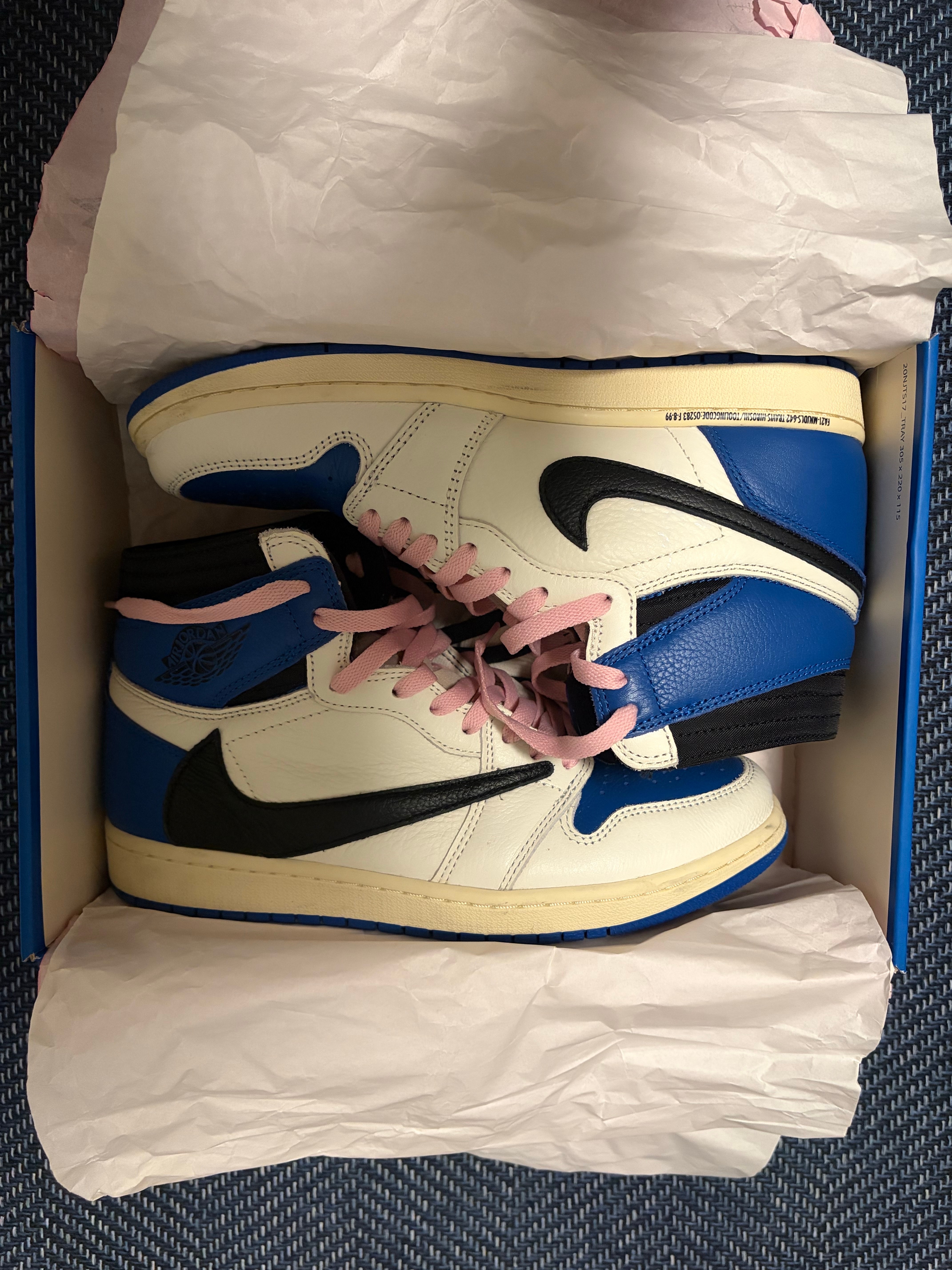 Travis Scott × fragment design × Nike Air Jordan 1 Retro High OG SP "Military Blue"