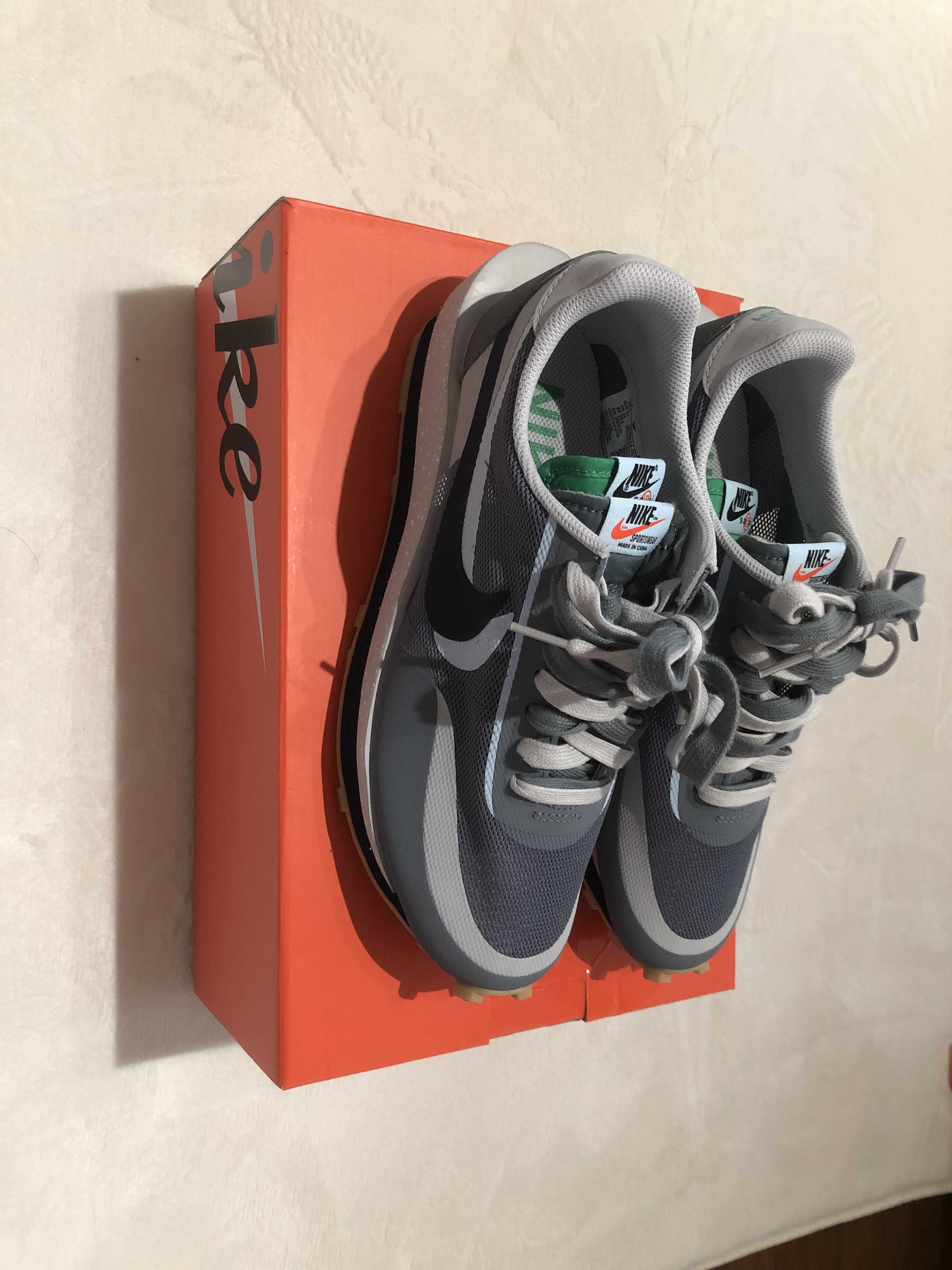 CLOT × Sacai × Nike LD Waffle "Grey Obsidian/Cool Grey"