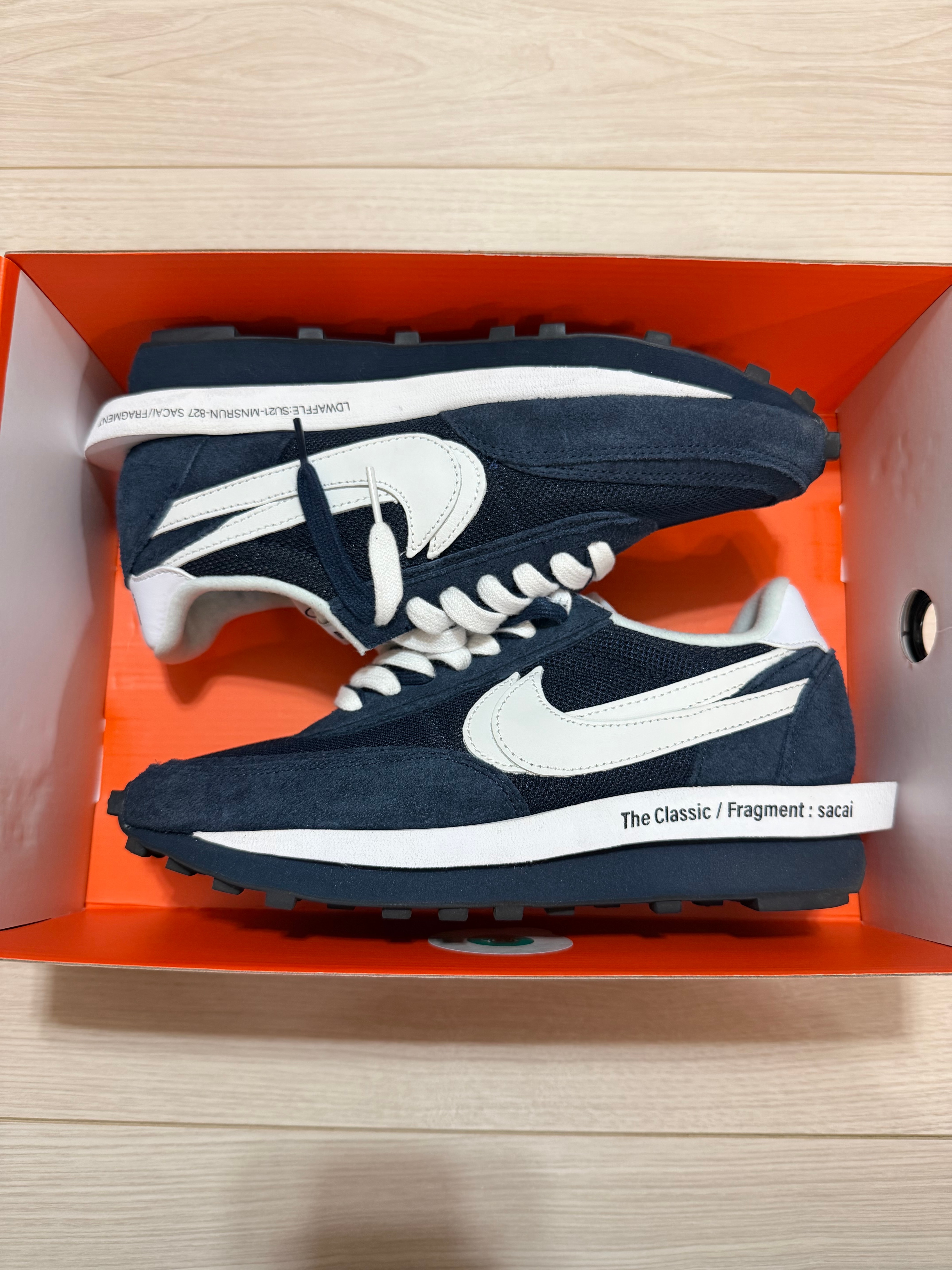 fragment design × sacai × Nike LD Waffle "Blackended Blue"