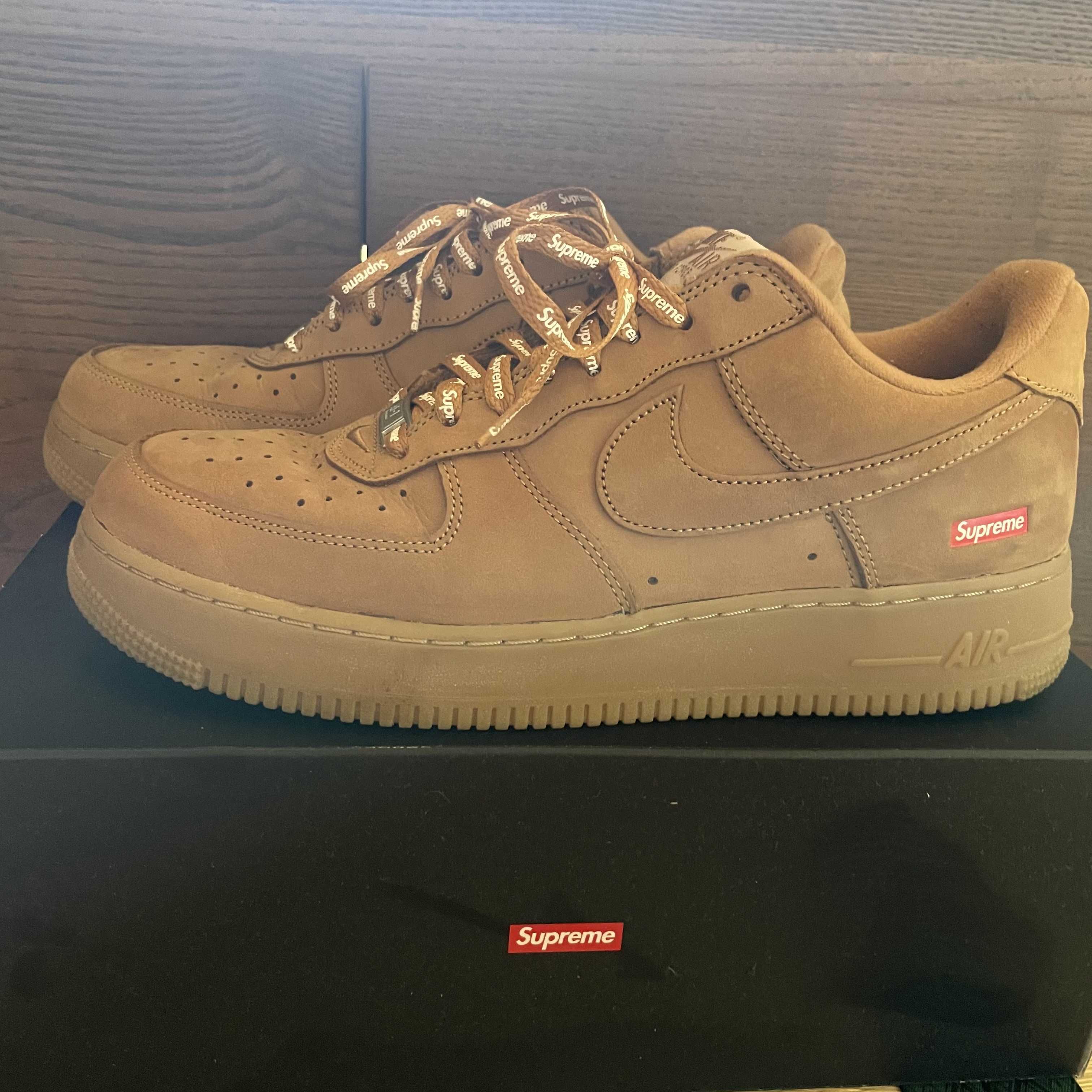 Supreme × Nike Air Force 1 Low "Flax/Wheat"