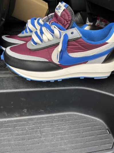 UNDERCOVER × sacai × Nike LD Waffle "Night Maroon/Pale Ivory-Ground Grey-Team Royal"