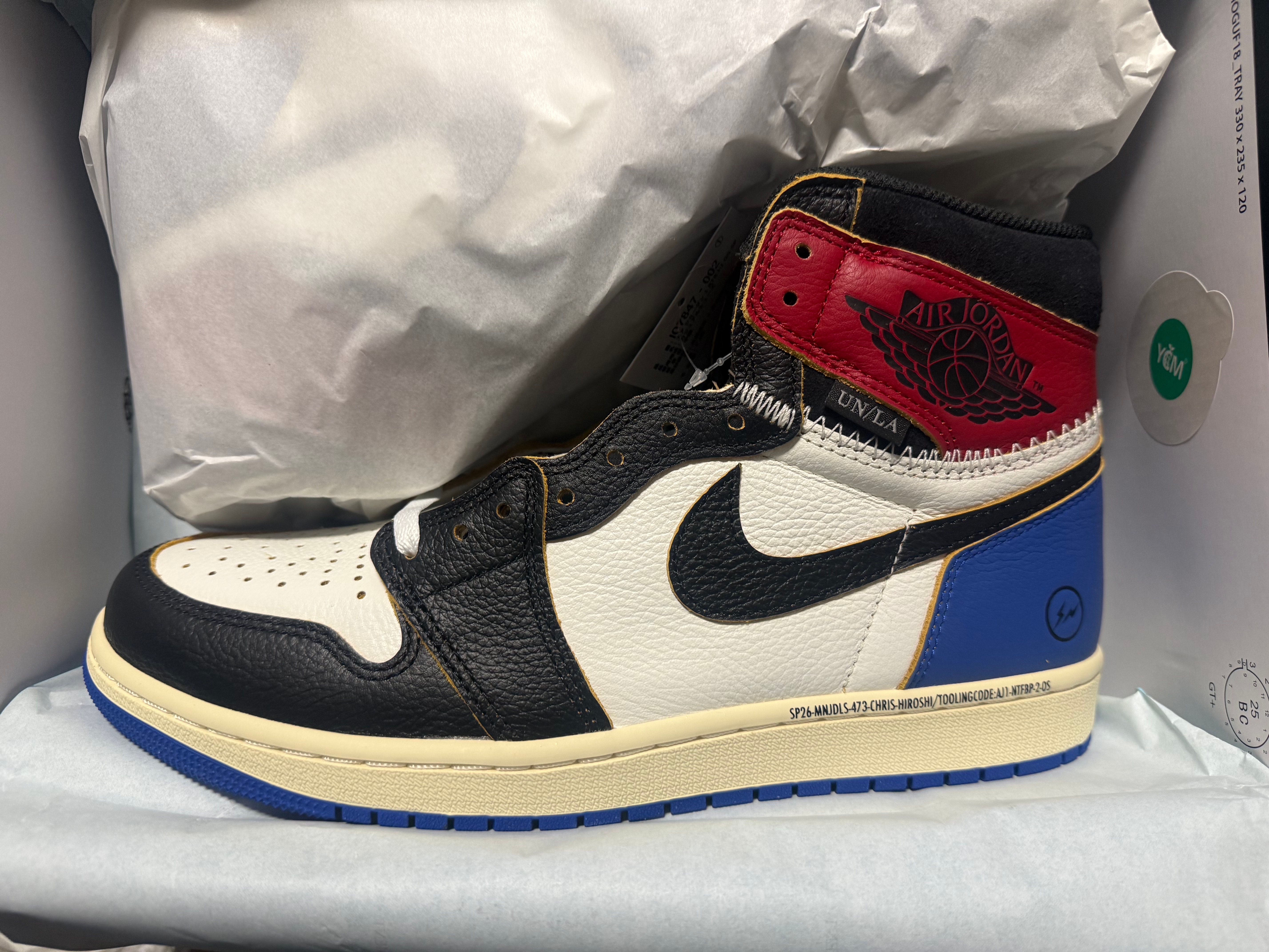 fragment design × UNION × Nike Air Jordan 1 High OG "Black/Varsity Red"