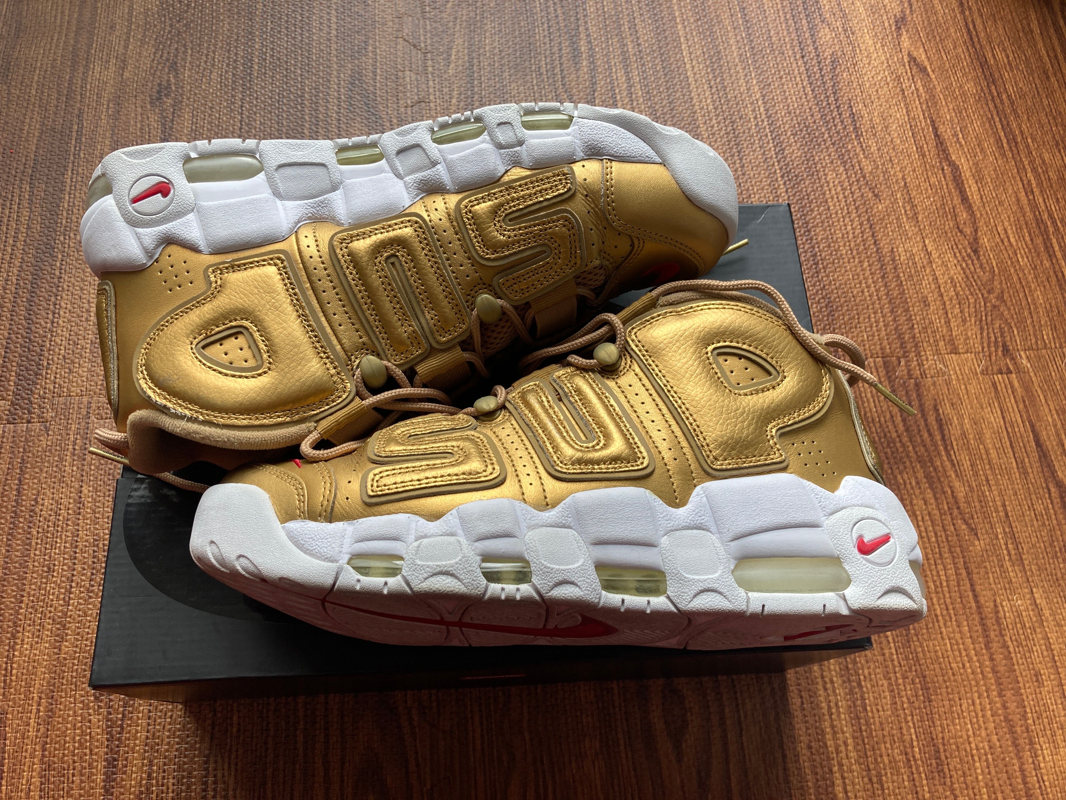 Supreme × Nike Air More Uptempo "Metallic Gold"