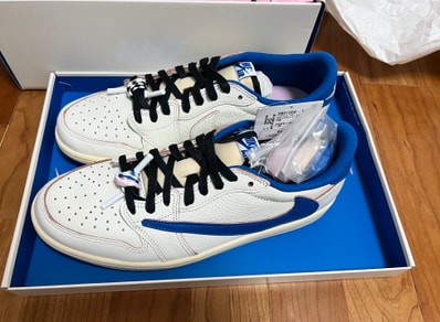 Travis Scott × fragment design × Nike Air Jordan 1 Low OG "Sail/Military Blue"