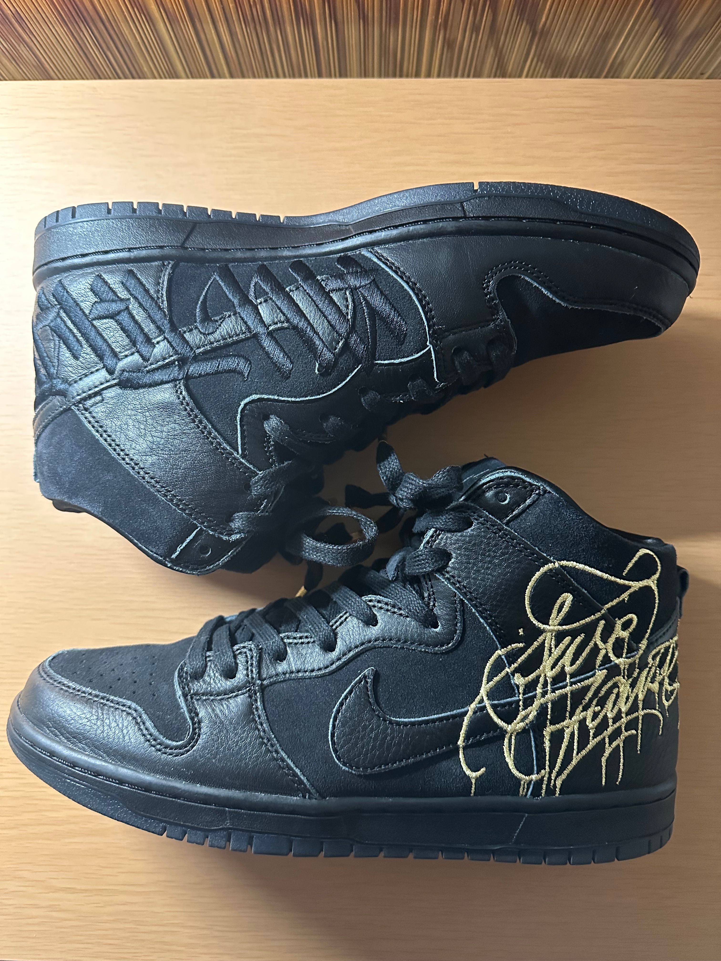 Faust × Nike SB Dunk High "Black and Metallic Gold"
