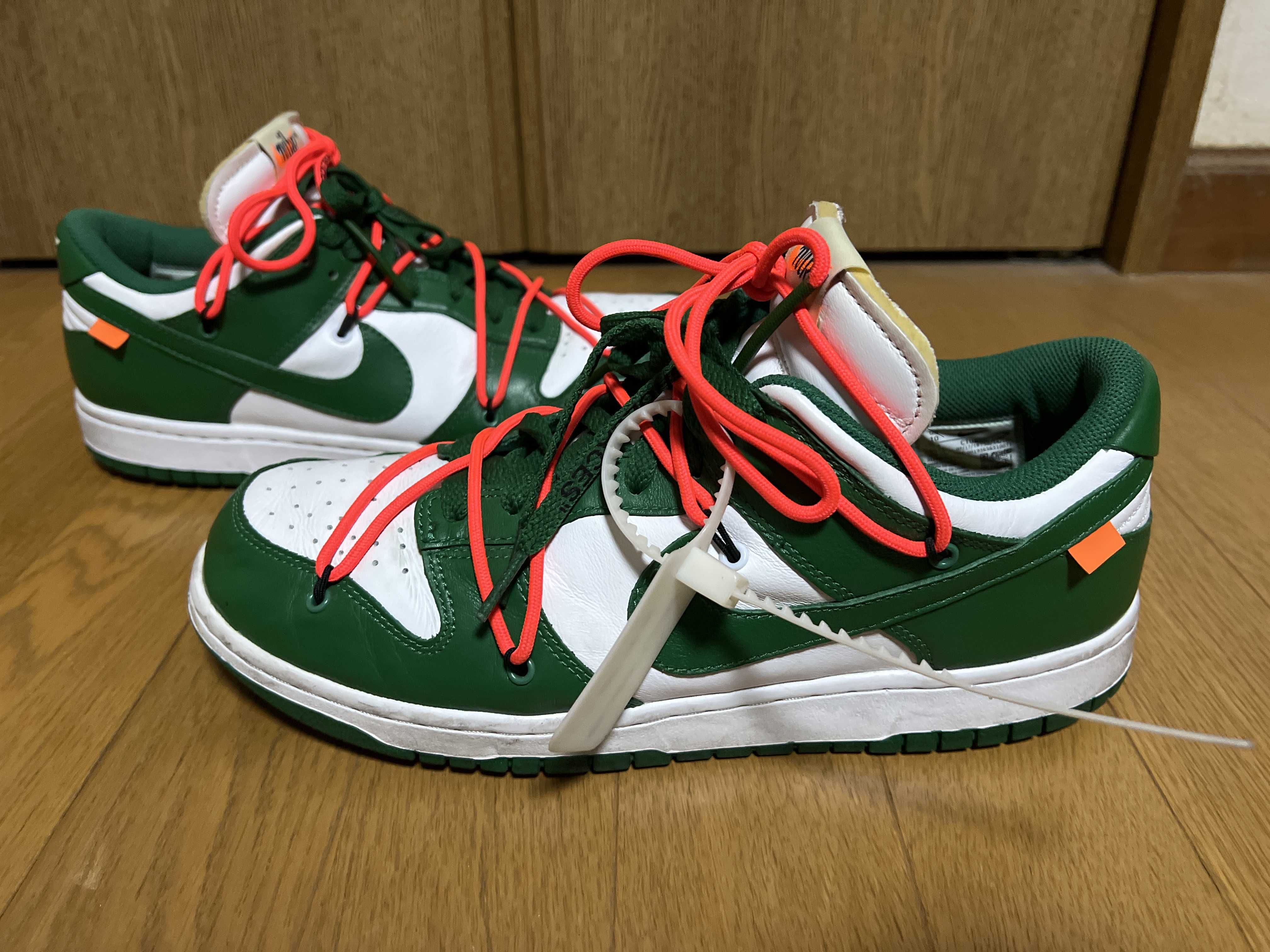 Off-White × Nike Dunk Low "White/Pine Green"