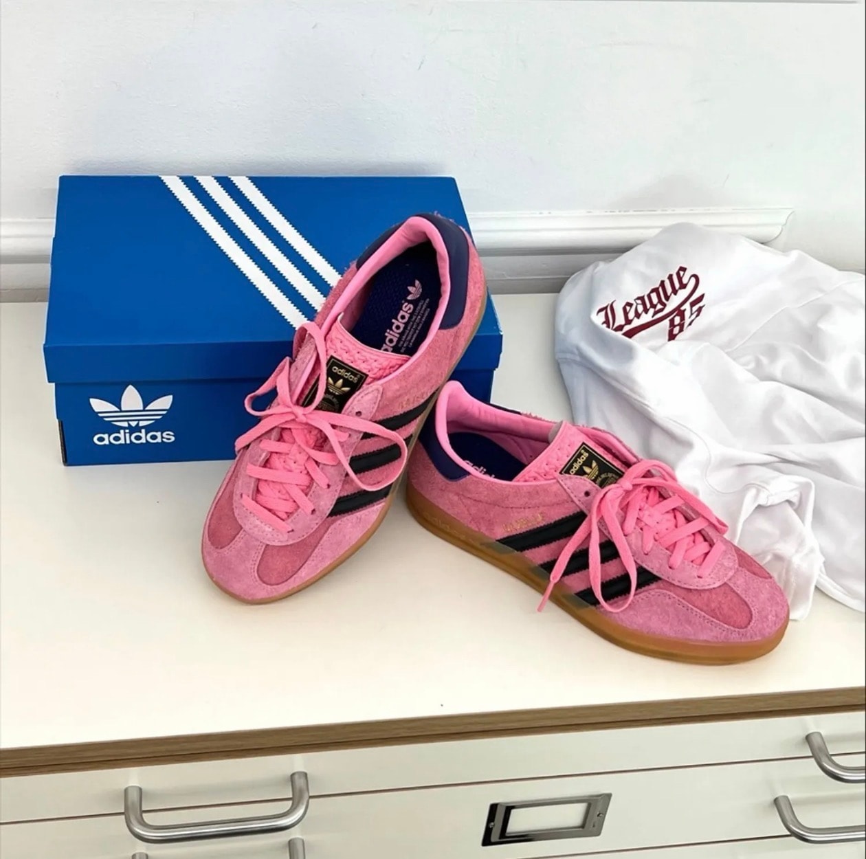 adidas Women's Gazelle Indoor "Bliss Pink/Core Black/Collegiate Purple"