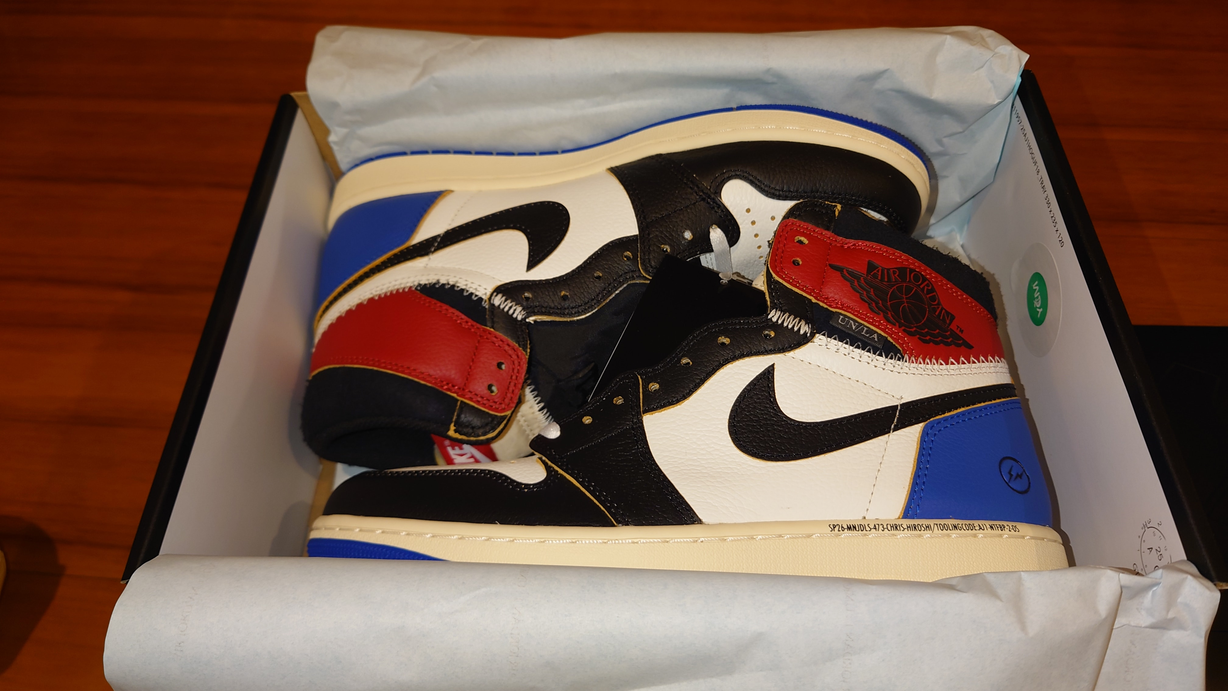 fragment design × UNION × Nike Air Jordan 1 High OG "Black/Varsity Red"